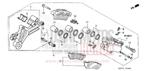 REAR BRAKE CALIPER (XL1000VA) XL1000VA5 de 2005
